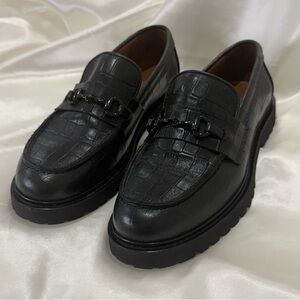Thursday Boot Company Black Croc-Embossed Loafers